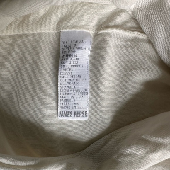 James Perse Standard Cream Rushed Bodycon Midi Dress V-Neck 3/4 Sleeve size 0 - Picture 9 of 11